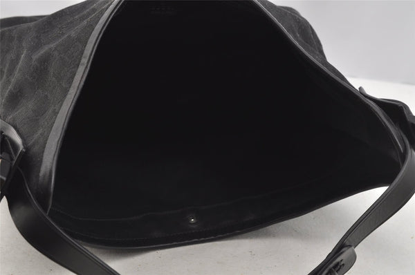 Authentic GUCCI Vintage Shoulder Tote Bag GG Canvas Leather 106242 Black 4205I