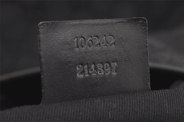 Authentic GUCCI Vintage Shoulder Tote Bag GG Canvas Leather 106242 Black 4205I