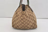 Authentic GUCCI Web Sherry Line Tote Hand Bag GG Canvas Leather Brown 4206J
