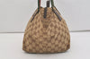 Authentic GUCCI Web Sherry Line Tote Hand Bag GG Canvas Leather Brown 4206J