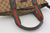 Authentic GUCCI Web Sherry Line Tote Hand Bag GG Canvas Leather Brown 4206J