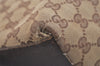 Authentic GUCCI Web Sherry Line Tote Hand Bag GG Canvas Leather Brown 4206J