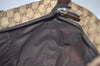 Authentic GUCCI Web Sherry Line Tote Hand Bag GG Canvas Leather Brown 4206J