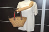 Authentic GUCCI Web Sherry Line Tote Hand Bag GG Canvas Leather Brown 4206J
