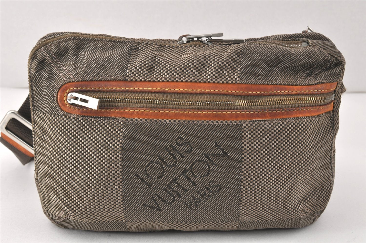 Authentic Louis Vuitton Damier Geant Arche Waist Bag Brown M93022 LV Junk 4206K