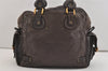 Authentic Chloe Vintage Paddington Leather Shoulder Hand Bag Brown 4208J