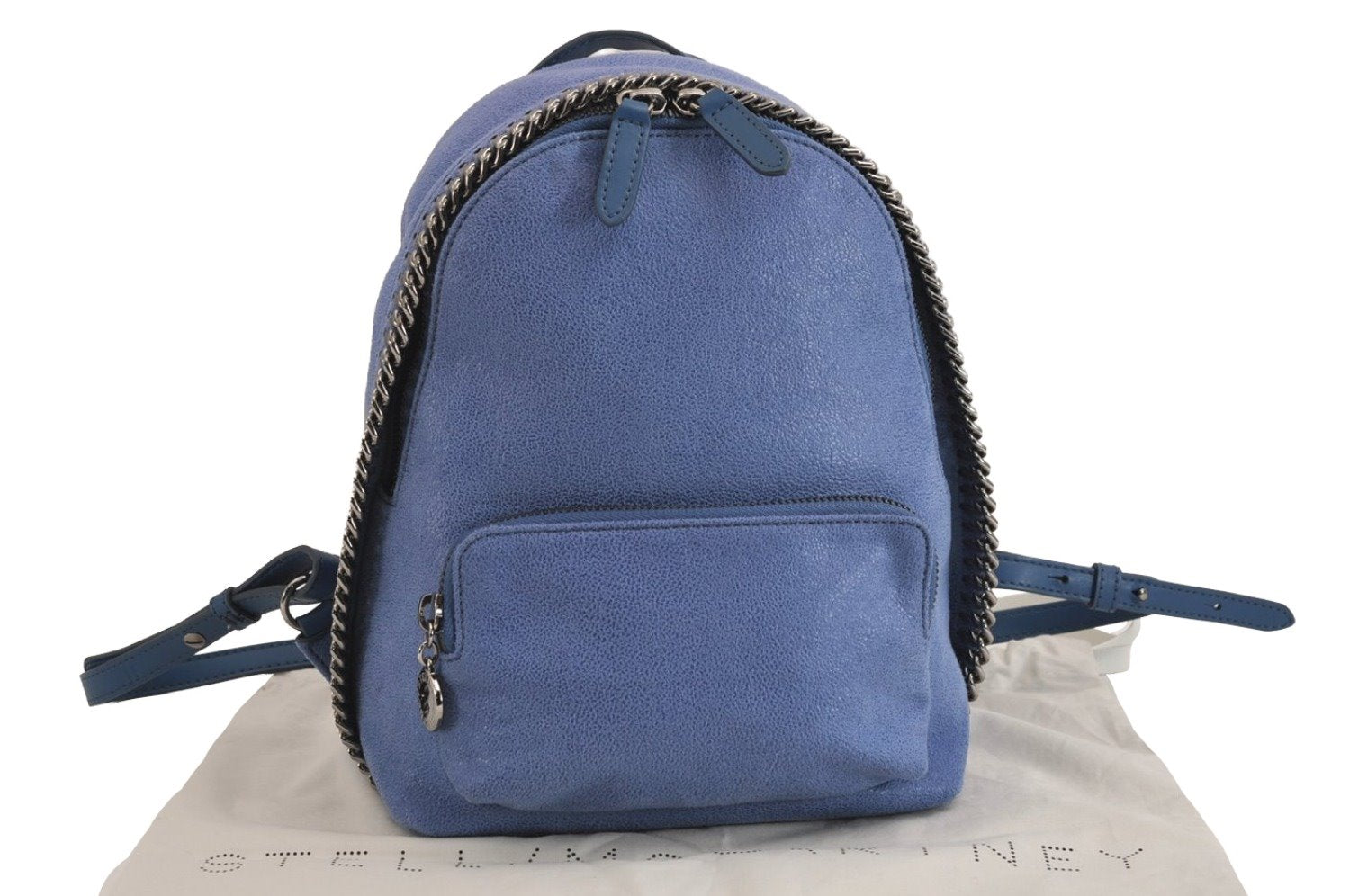 Authentic Stella McCartney Falabella 2Way Shoulder Backpack Leather Blue 4209J