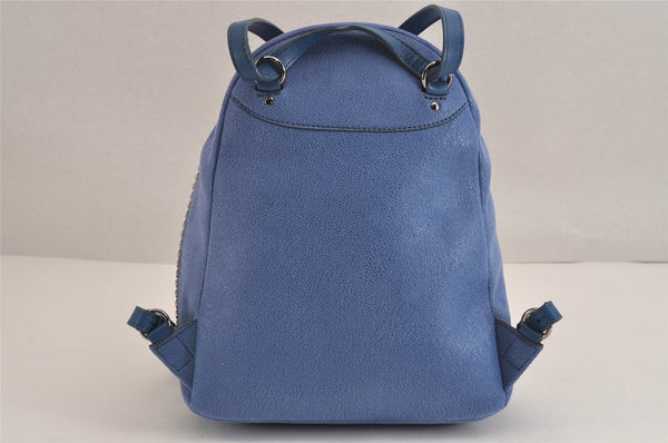 Authentic Stella McCartney Falabella 2Way Shoulder Backpack Leather Blue 4209J