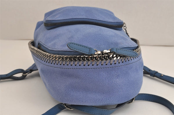 Authentic Stella McCartney Falabella 2Way Shoulder Backpack Leather Blue 4209J