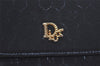 Authentic Christian Dior Honeycomb Shoulder Bag Chain Canvas Leather Black 4209K