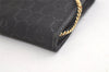 Authentic Christian Dior Honeycomb Shoulder Bag Chain Canvas Leather Black 4209K