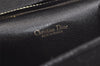 Authentic Christian Dior Honeycomb Shoulder Bag Chain Canvas Leather Black 4209K