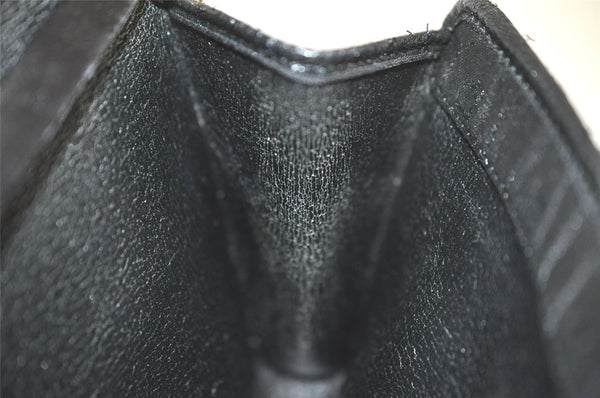 Authentic Christian Dior Honeycomb Shoulder Bag Chain Canvas Leather Black 4209K