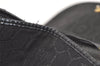Authentic Christian Dior Honeycomb Shoulder Bag Chain Canvas Leather Black 4209K