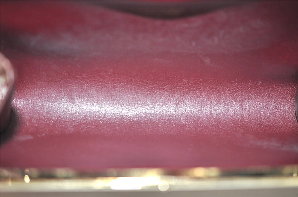 Authentic Christian Dior Trotter Clutch Bag Canvas Leather Bordeaux Box 4210I