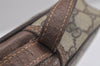 Authentic GUCCI Vintage Clutch Hand Bag Purse GG PVC Leather Brown 4210J
