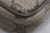 Authentic GUCCI Vintage Clutch Hand Bag Purse GG PVC Leather Brown 4210J