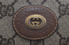 Authentic GUCCI Vintage Clutch Hand Bag Purse GG PVC Leather Brown 4210J