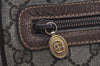 Authentic GUCCI Vintage Clutch Hand Bag Purse GG PVC Leather Brown 4210J