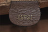 Authentic GUCCI Vintage Clutch Hand Bag Purse GG PVC Leather Brown 4210J