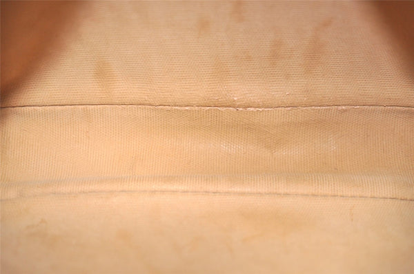 Authentic GUCCI Vintage Clutch Hand Bag Purse GG PVC Leather Brown 4210J