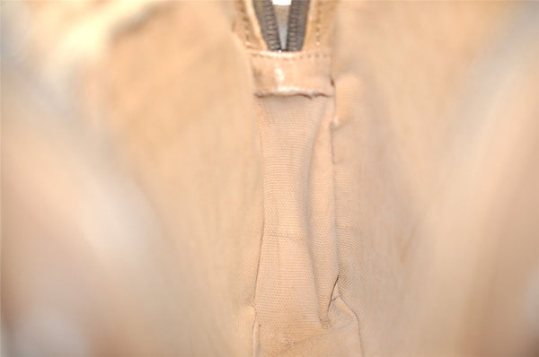 Authentic GUCCI Vintage Clutch Hand Bag Purse GG PVC Leather Brown 4210J