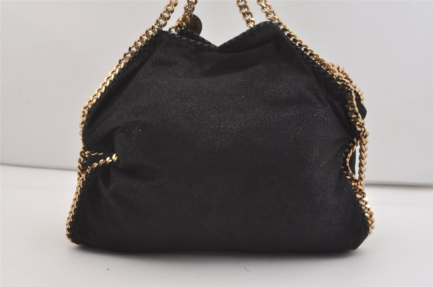 Authentic Stella McCartney Falabella Shoulder Hand Bag Leather Black 4211J