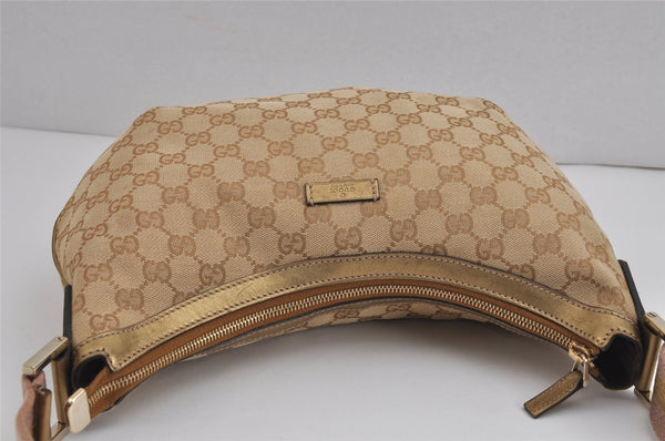 Auth GUCCI Sherry Line Shoulder Cross Bag GG Canvas Leather 181092 Beige 4212J