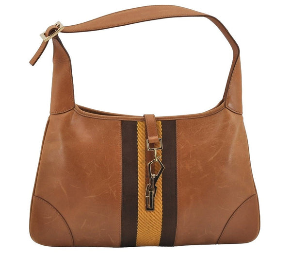 Authentic GUCCI Sherry Line Shoulder Bag Kandinsky Leather 0014057 Brown 4213J