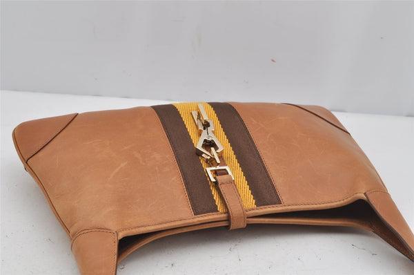 Authentic GUCCI Sherry Line Shoulder Bag Kandinsky Leather 0014057 Brown 4213J