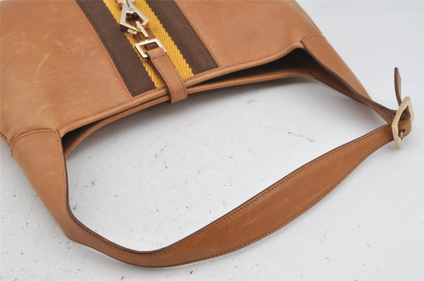 Authentic GUCCI Sherry Line Shoulder Bag Kandinsky Leather 0014057 Brown 4213J