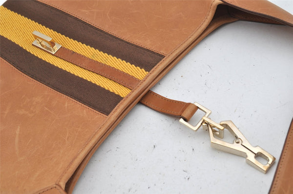 Authentic GUCCI Sherry Line Shoulder Bag Kandinsky Leather 0014057 Brown 4213J