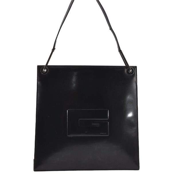 Authentic GUCCI Vintage Shoulder Hand Bag Purse Leather Black 4214J
