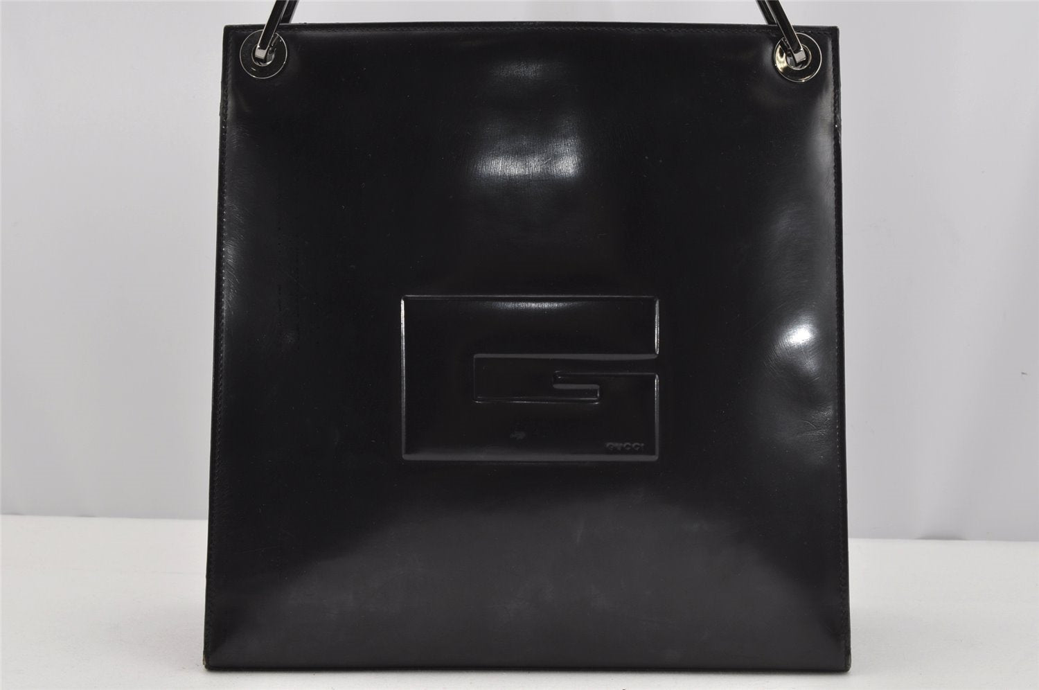 Authentic GUCCI Vintage Shoulder Hand Bag Purse Leather Black 4214J