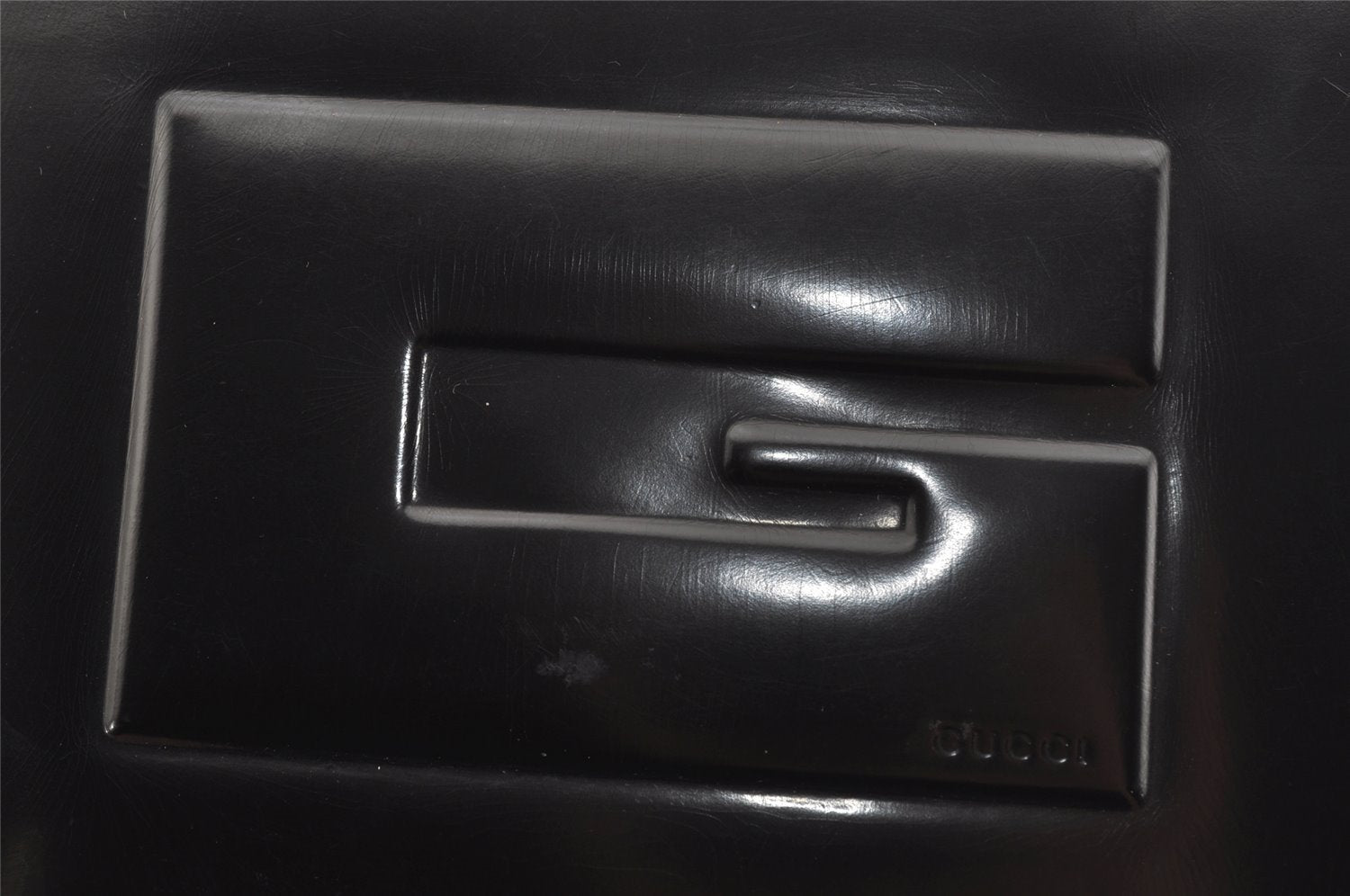 Authentic GUCCI Vintage Shoulder Hand Bag Purse Leather Black 4214J