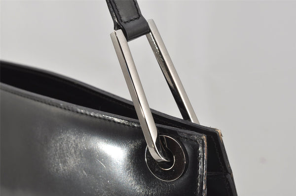 Authentic GUCCI Vintage Shoulder Hand Bag Purse Leather Black 4214J