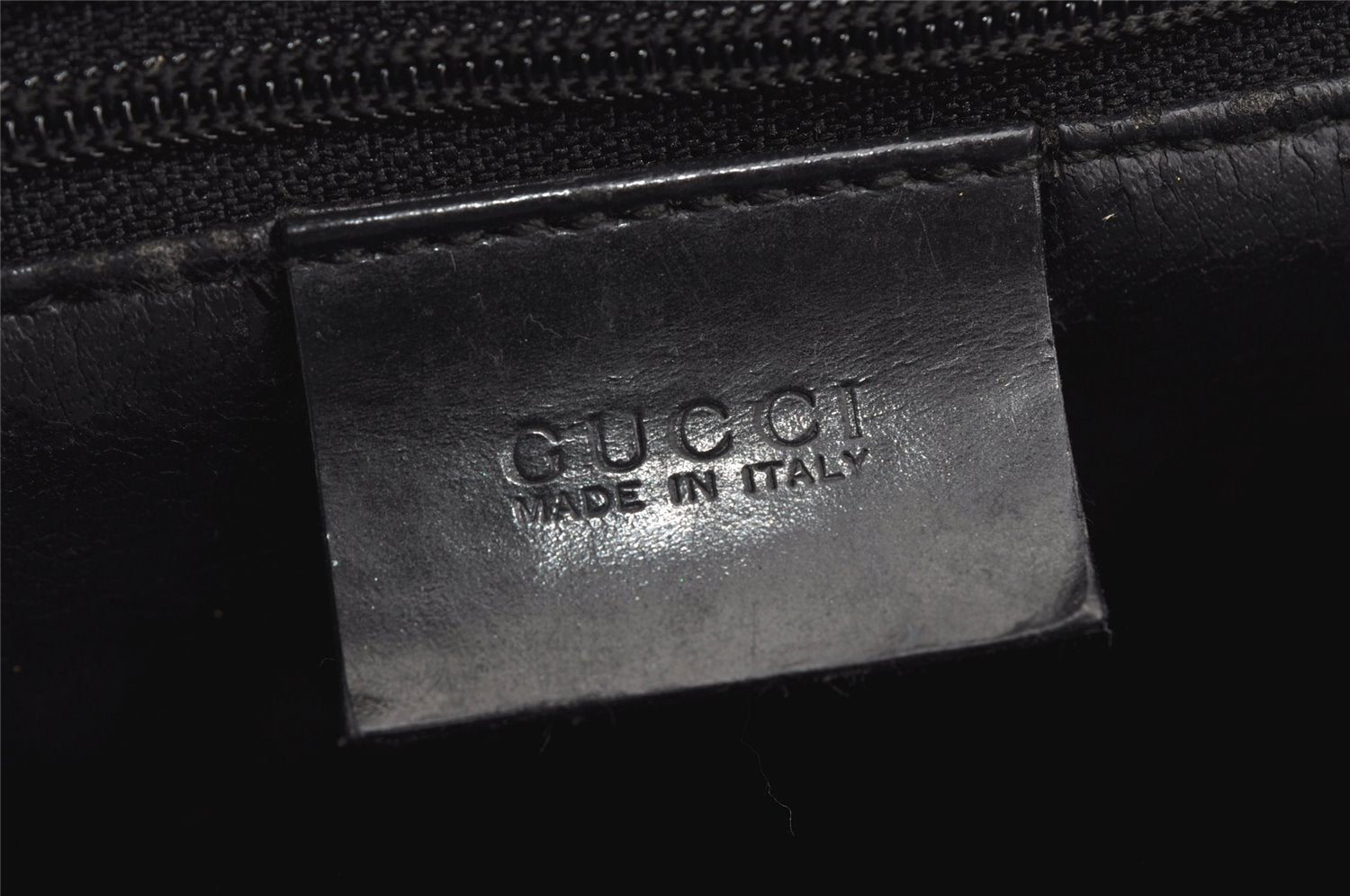 Authentic GUCCI Vintage Shoulder Hand Bag Purse Leather Black 4214J