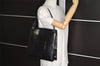 Authentic GUCCI Vintage Shoulder Hand Bag Purse Leather Black 4214J