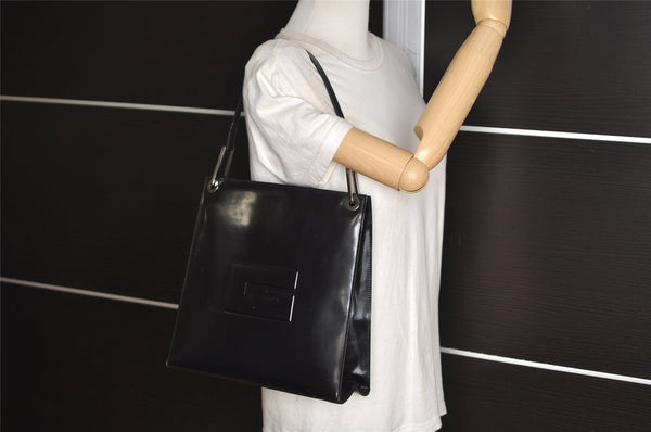 Authentic GUCCI Vintage Shoulder Hand Bag Purse Leather Black 4214J