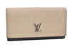 Authentic Louis Vuitton Portefeuille Lock Me 2 Wallet M62328 Beige Black 4214K