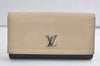 Authentic Louis Vuitton Portefeuille Lock Me 2 Wallet M62328 Beige Black 4214K