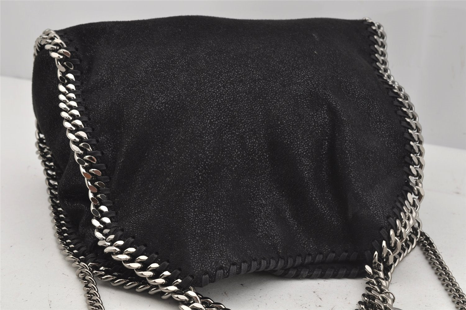 Authentic Stella McCartney Falabella Mini Shoulder Hand Bag Leather Black 4215J