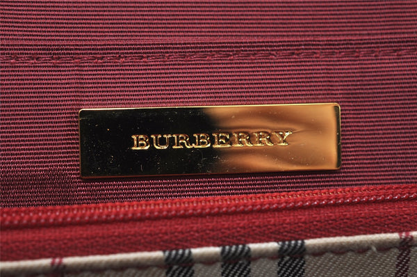 Authentic BURBERRY Vintage Leather Shoulder Hand Bag Purse Red 4216I