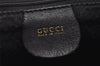 Authentic GUCCI Vintage Bamboo Drawstring Backpack Purse Leather Black 4216J