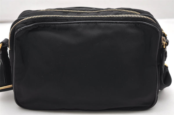 Authentic PRADA Nylon Tessuto Saffiano Leather Shoulder Bag BT0050 Black 4216K