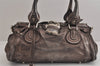 Authentic Chloe Vintage Paddington Leather Shoulder Hand Bag Brown Black 4217J