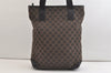 Authentic GUCCI Vintage Shoulder Tote Bag GG Canvas Leather 0190401 Black 4217K