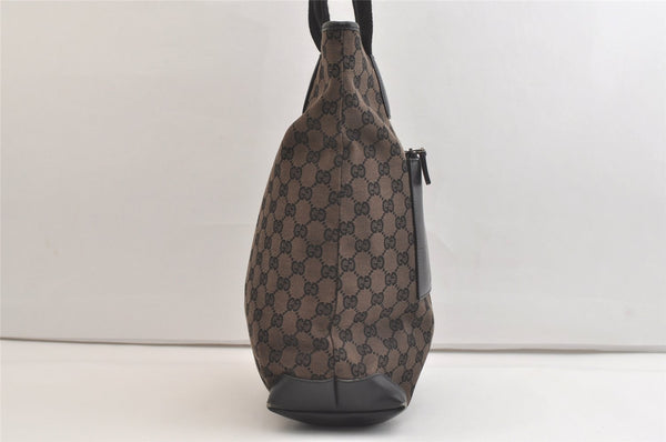 Authentic GUCCI Vintage Shoulder Tote Bag GG Canvas Leather 0190401 Black 4217K