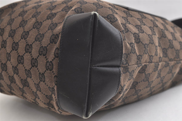 Authentic GUCCI Vintage Shoulder Tote Bag GG Canvas Leather 0190401 Black 4217K