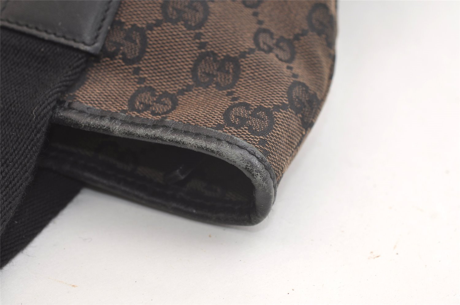 Authentic GUCCI Vintage Shoulder Tote Bag GG Canvas Leather 0190401 Black 4217K